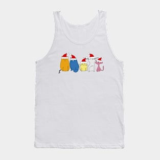 Five Cute Christmas Cats Tank Top